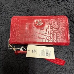 Christian Lacroix Red Croc-Embossed Wallet